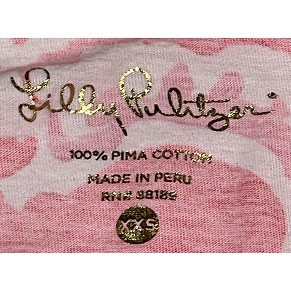Lilly Pulitzer Dress 100% Pima Cotton Pink/White Elephant Size XXS - Picture 3 of 5